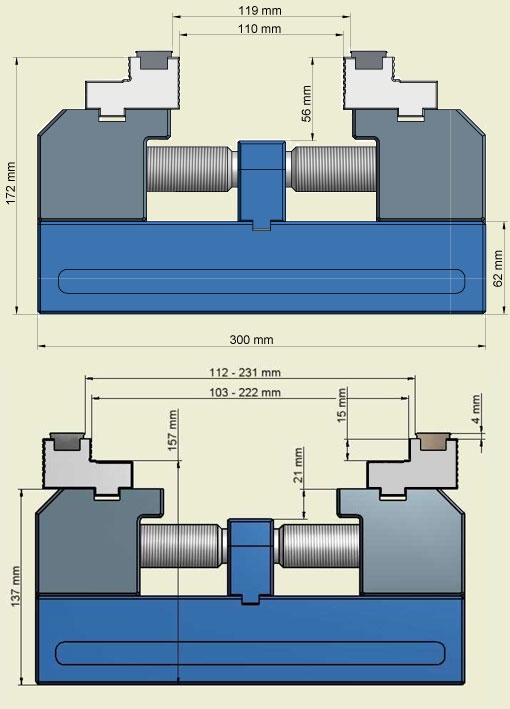 Centromill Spanner,Centro Mill Schraubstoecke, groe Spannkraft und Spannbereich sowie Backenbreite