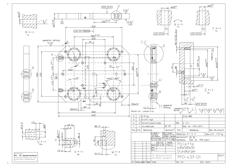 Grundpalette für 0-Pkt-Spannsystem, Nullpunktspannsystem